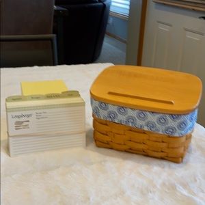 Longaberger Recipe Card Box w recipe cards